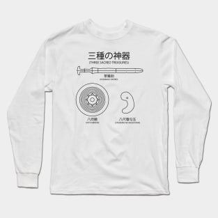 Three Sacred Treasures of Japan (Black) Long Sleeve T-Shirt